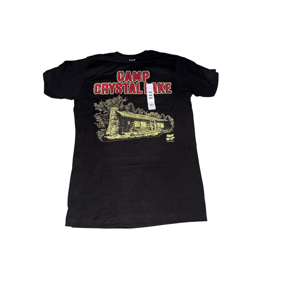 Friday The 13th Camp Crystal Lake Graphic T-Shirt M Black 100% Cotton Made In Me